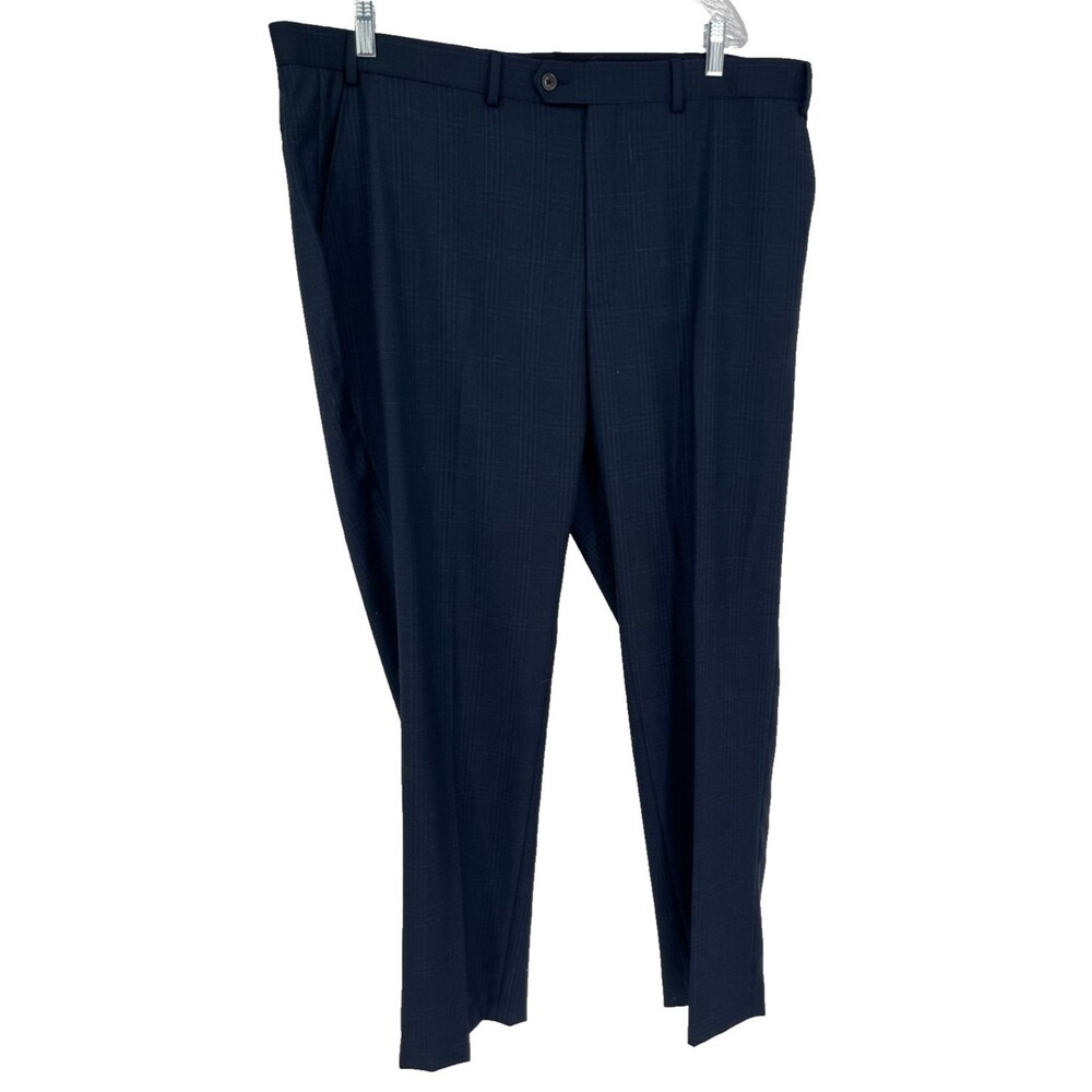 Lauren Ralph Lauren Dress Pants Men's Size 42x32 Navy Plaid Wool Dark Academia